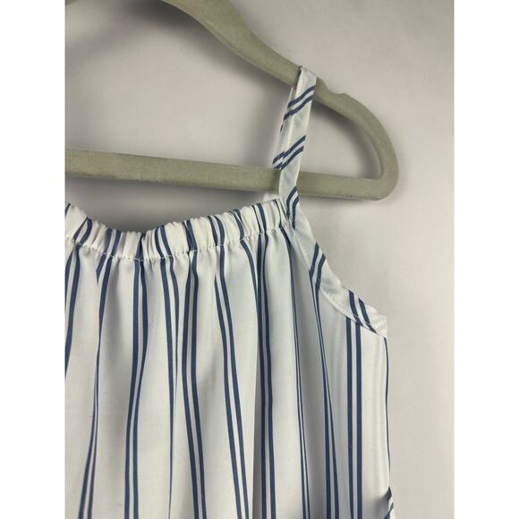 Habitual Girls Striped Bow Front Romper, Blue White, Polyester, Summer Tie Waist - Picture 4 of 14